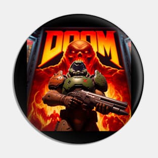 Doom Guy Portal to Hell Pin