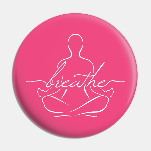 Breathe Yoga Sitting Pose Silhouette Pin by hobrath