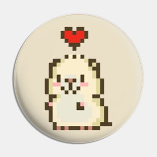 I Love My Cute and Cuddly Pixel Art Hamster Pin