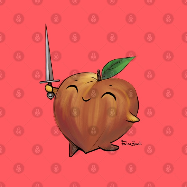 Fighting Fruits - Peach by ElisaZanoliArt