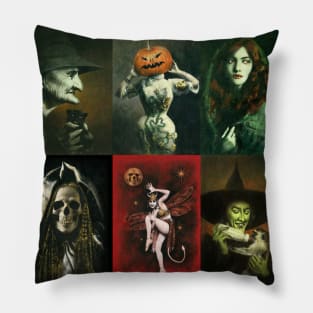 Halloween Characters Square Design Pillow