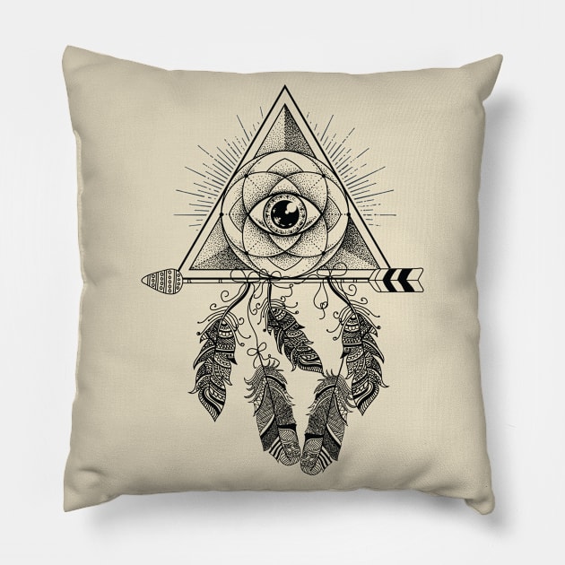 BOHO ARROW AND FEATHERS Pillow by BWXshirts