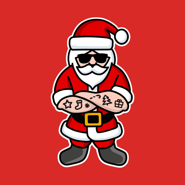 Cool Hipster Santa Claus tattoo Christmas by LaundryFactory