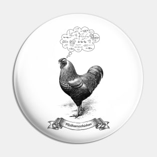 Mathemachicken Funny Math Chicken Pun Pin