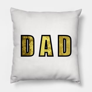 HAPPY Fathers Day Dad Gold Minimal Text Pillow