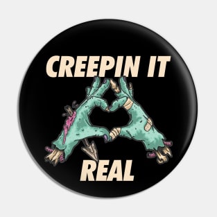 Creepin It Real -  Zombie Hand s Heart Pin