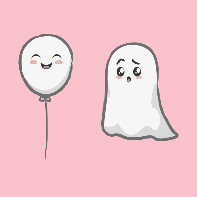 Kawaii Ghost with Ballon by Food in a Can