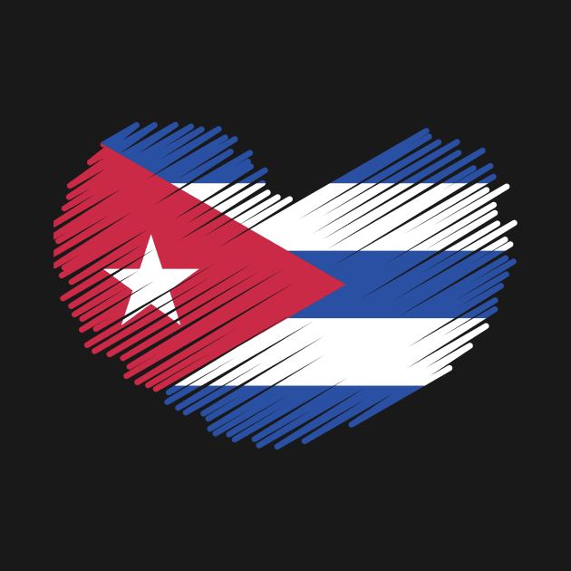 Cuba Heart Design Flag by Sanu Designs