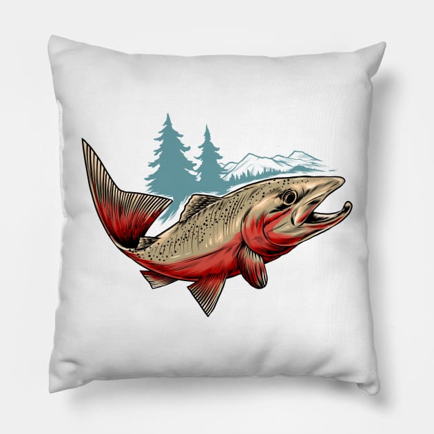 Salmon Pillow by JMLAstudio