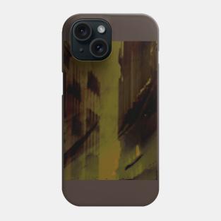 Special processing. HIgh buildings, like in night dreams. Loneliness and sadness. Green. Phone Case