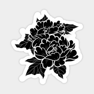 Black peonies ver. 2 Magnet