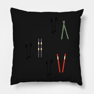 Retro Christmas Winter Ski Vacation Pattern Pillow