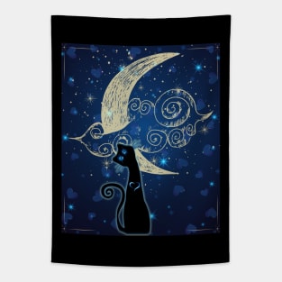 Cosmic Hearts Kitty Tapestry