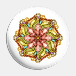 Colored Beautiful Decorative Mandala Pin