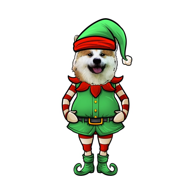 Akita Christmas Elf by whyitsme