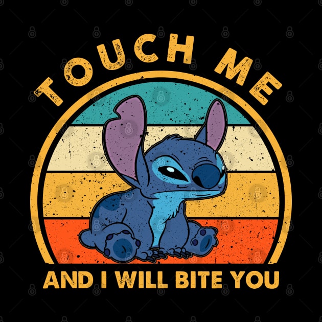 Retro Touch Me and I Will Bite You Stitch by Symmetry Stunning Portrait