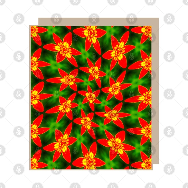 Red Cute Blossom Pattern by PatternFlower