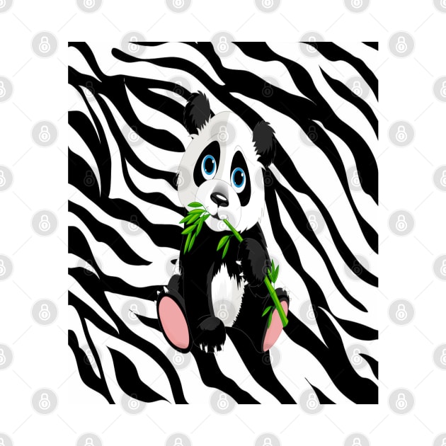 Cute panda with zebra pattern by Areebanawab