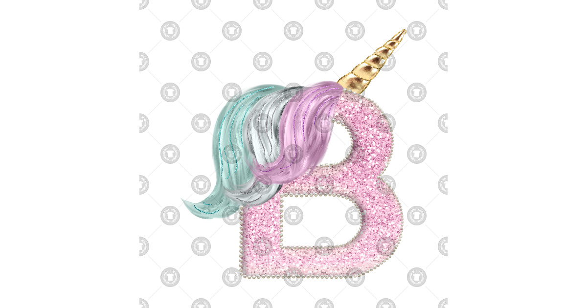 letter b animal alphabet unicorn monogram unicorn