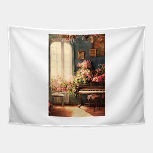 Watercolor piano Tapestry