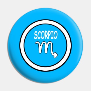 Scorpio, white circle, transparent background Pin