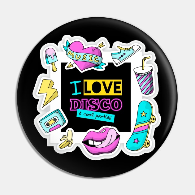 I Love Disco Pin by Mako Design 