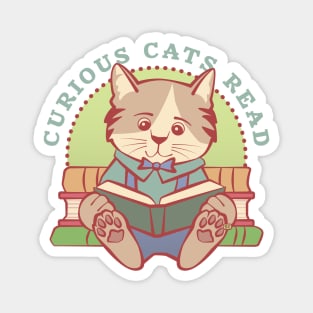 Curious Cats Read Boy Magnet