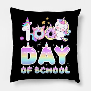 100 Days Of School Teacher Girls Unicorn 100Th Day Of School Pillow