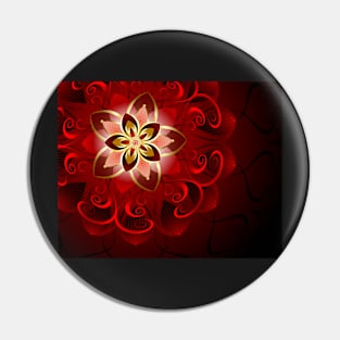 Abstract red flower Pin