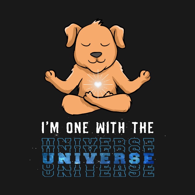 One With The Universe Yoga Namsate Good Vibes Dog by MADstudio47