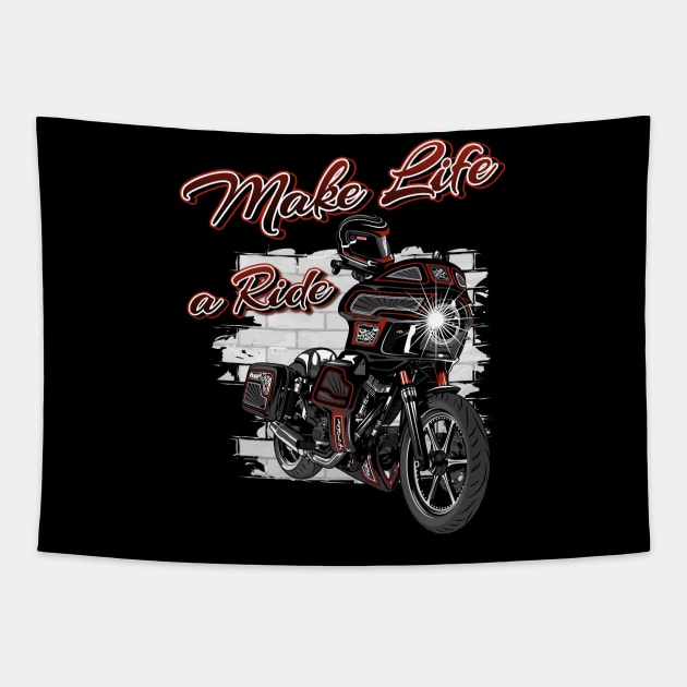 Make life a ride, Born to ride, live to ride Tapestry by Lekrock Shop