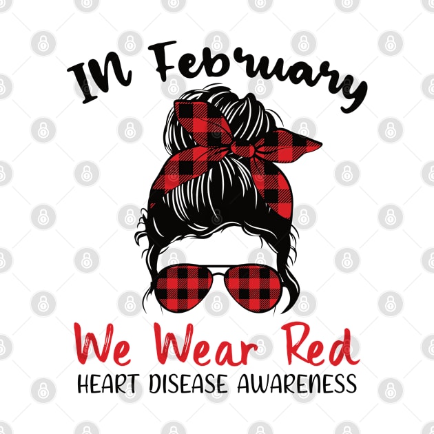 In February We Wear Red Messy Bun, Heart Disease Awareness by AdelDa