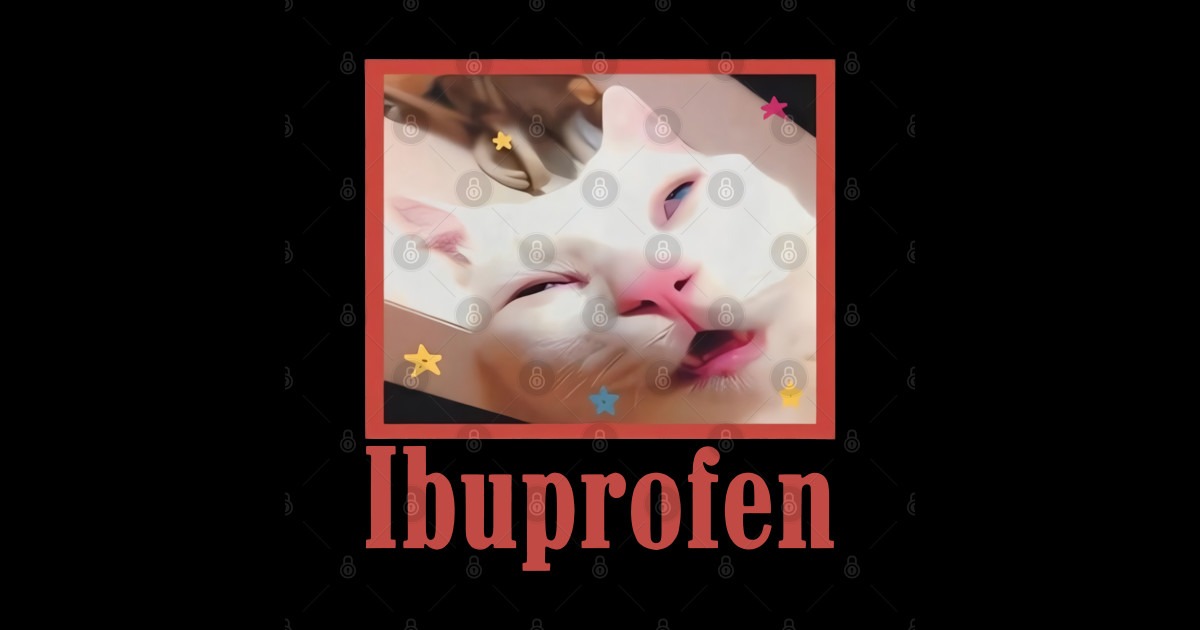 Funny Ibuprofen Cat Hilarious Cat Meme Women Men Kids Ibuprofen Cat