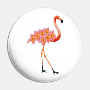 Flamingo Tropical Floral Pin