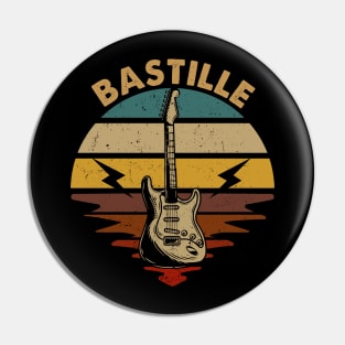 Vintage Guitar Proud To Be Bastille Name Retro Pin