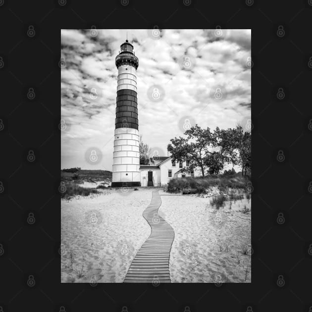 Big Sable Point Lighthouse - Black & White by Colette22