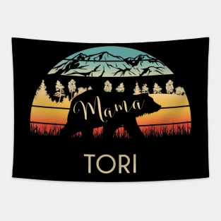 Tori Name Gift Retro Sun Personalized Mama Bear Tapestry