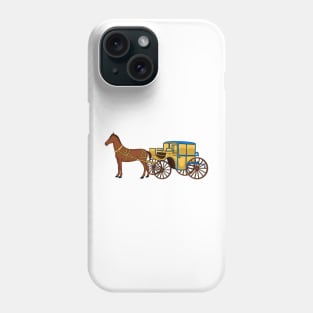 Cute horse and royal carriage illustration Phone Case