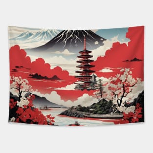 Fukushima Japan Vintage Poster Tourism Tapestry