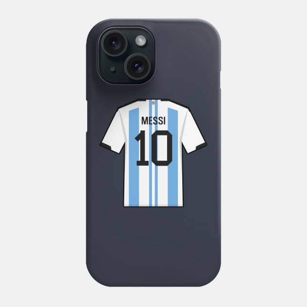 Messi World Cup 2022 Champion Jersey Phone Case by Footscore