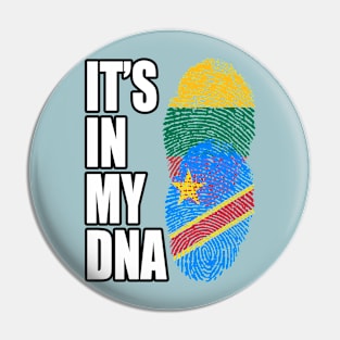 Lithuanian And Congolese Mix Heritage DNA Flag Pin