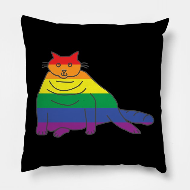 Chonk Cat Pride Pillow by ellenhenryart