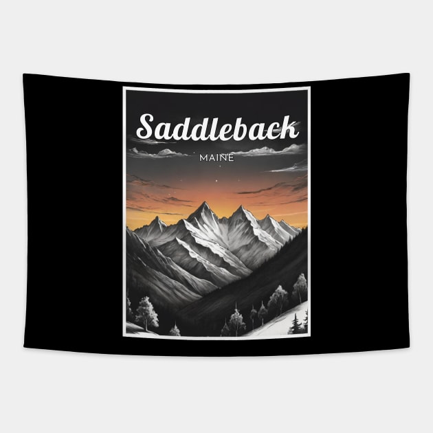 Saddleback maine usa ski Tapestry by UbunTo