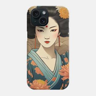 Woman chrysanthemum flower Phone Case