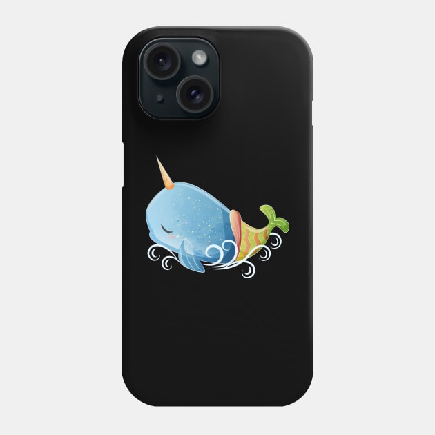 baby whale unicorn mermaid Phone Case by Mako Design 