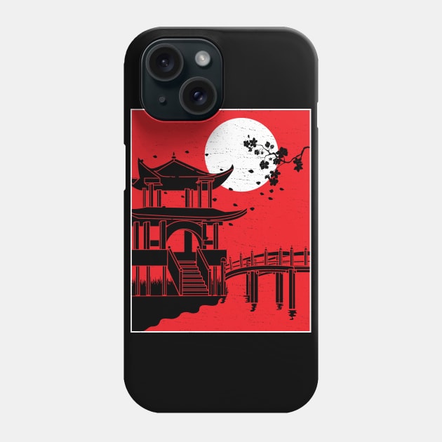 Cool Japanese Temple design Phone Case by vpdesigns