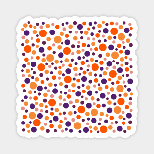 Autumn Colors Polka Dots with Purple Magnet