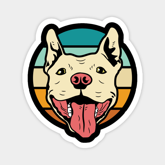 Retro Classic Pitbull Terrier Magnet by Cup of Tee