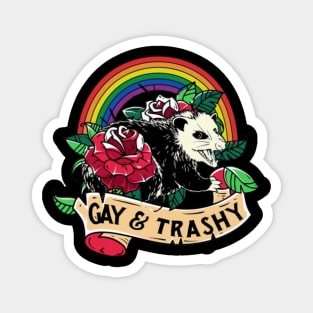 LGBT Rose Racoon Gay & Trashy Magnet