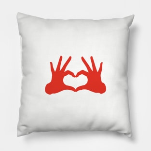 love, red hands with heart sign Pillow